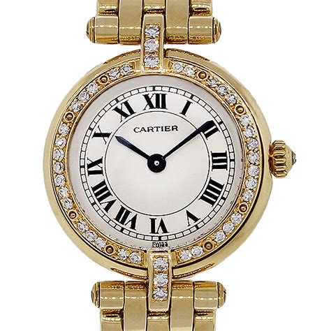 gold cartier watch women's|cartier gold watch with diamonds.